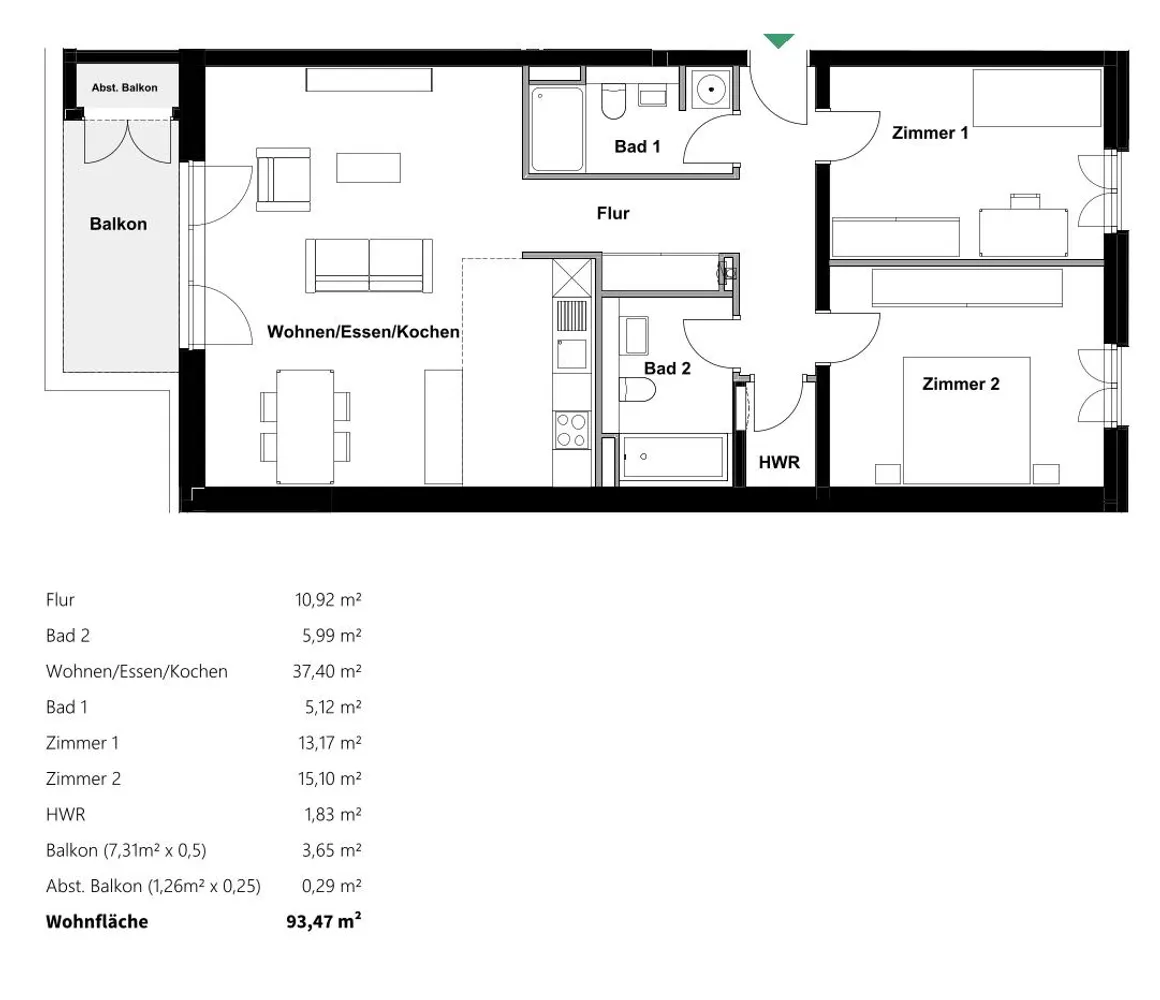 3 Zimmer Wohnung mit 94 m² in Heidelberg – Bild 2
