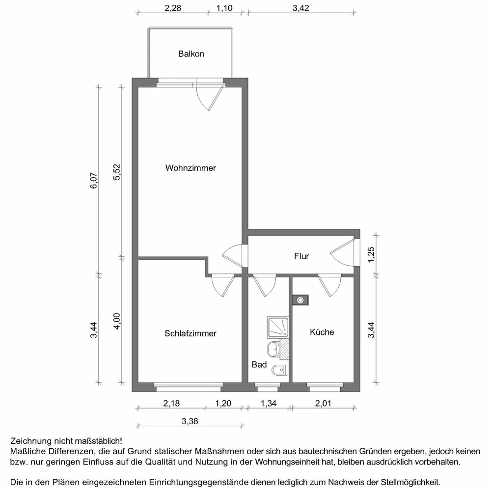 2 Zimmer Wohnung mit 49 m² in Zwickau – Bild 4
