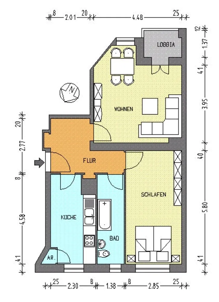2 Zimmer Wohnung mit 60 m² in Berlin – Bild 2