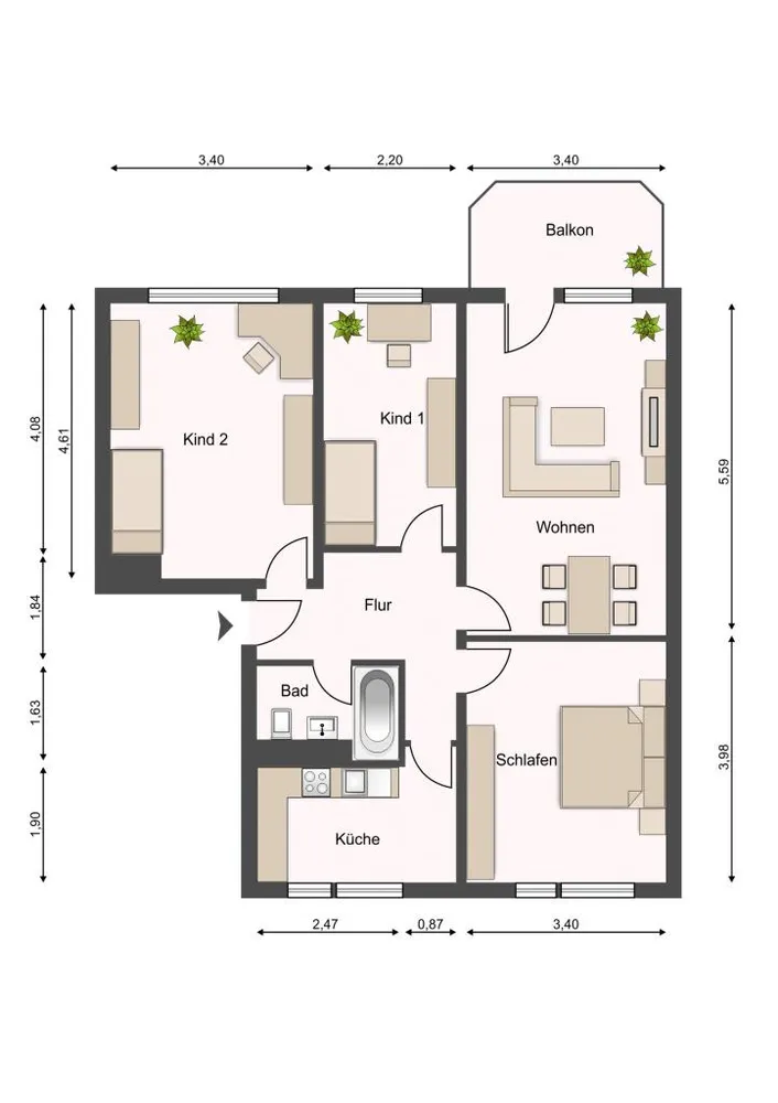 4 Zimmer Wohnung mit 77 m² in Magdeburg – Bild 3