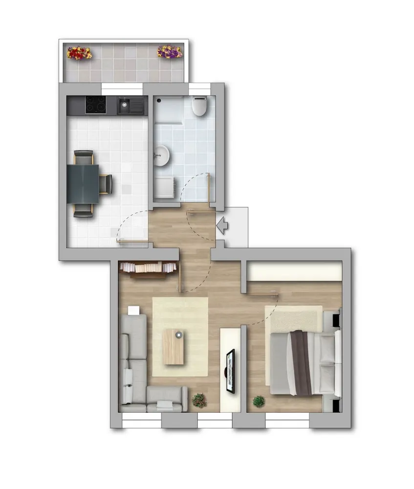 2 Zimmer Wohnung mit 44 m² in Magdeburg – Bild 3