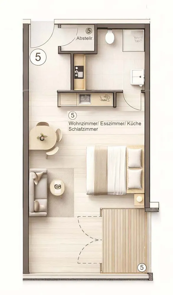 1 Zimmer Wohnung mit 48 m² in Frankfurt am Main – Bild 6