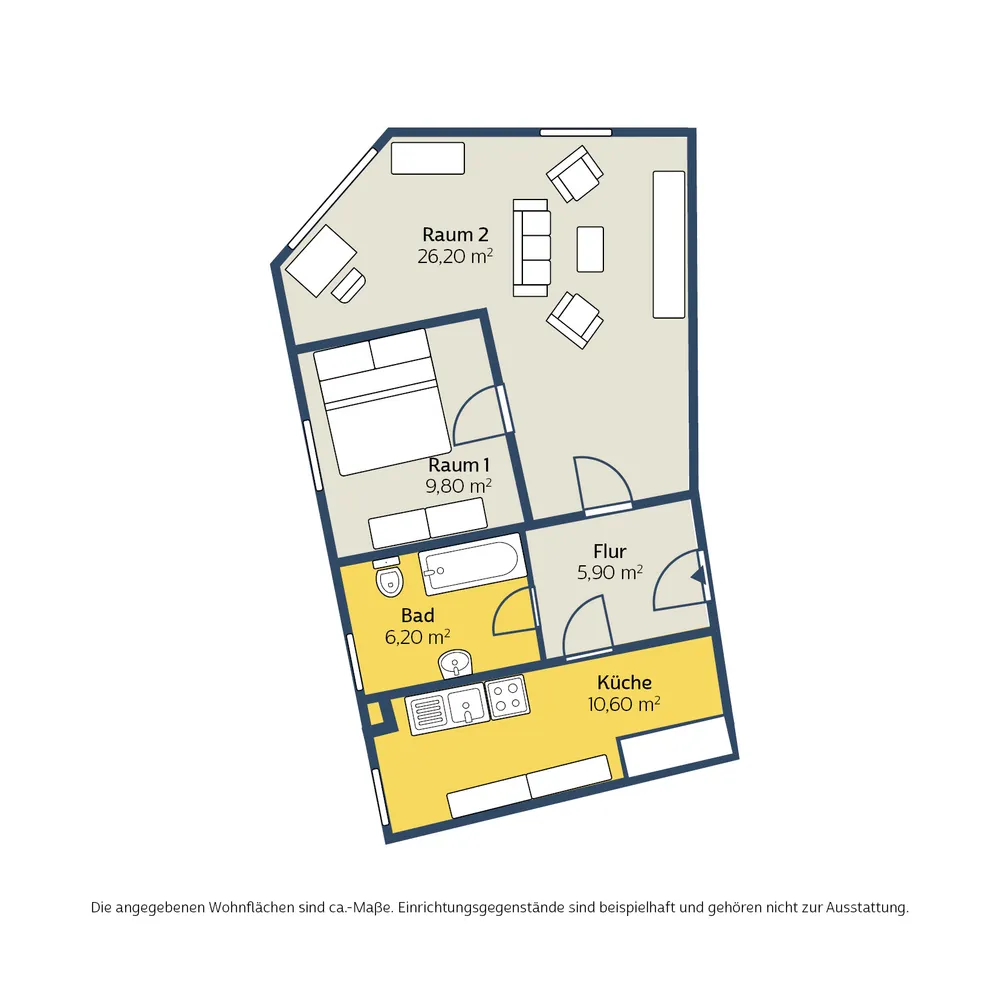 2 Zimmer Wohnung mit 59 m² in Leipzig – Bild 2