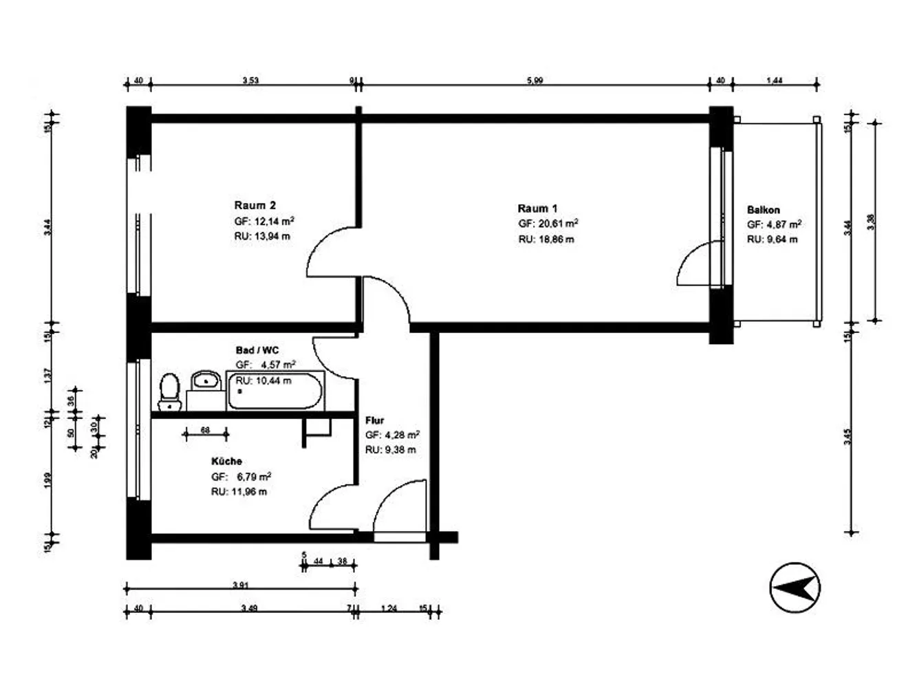 2 Zimmer Wohnung mit 51 m² in Halle (Saale) – Bild 8