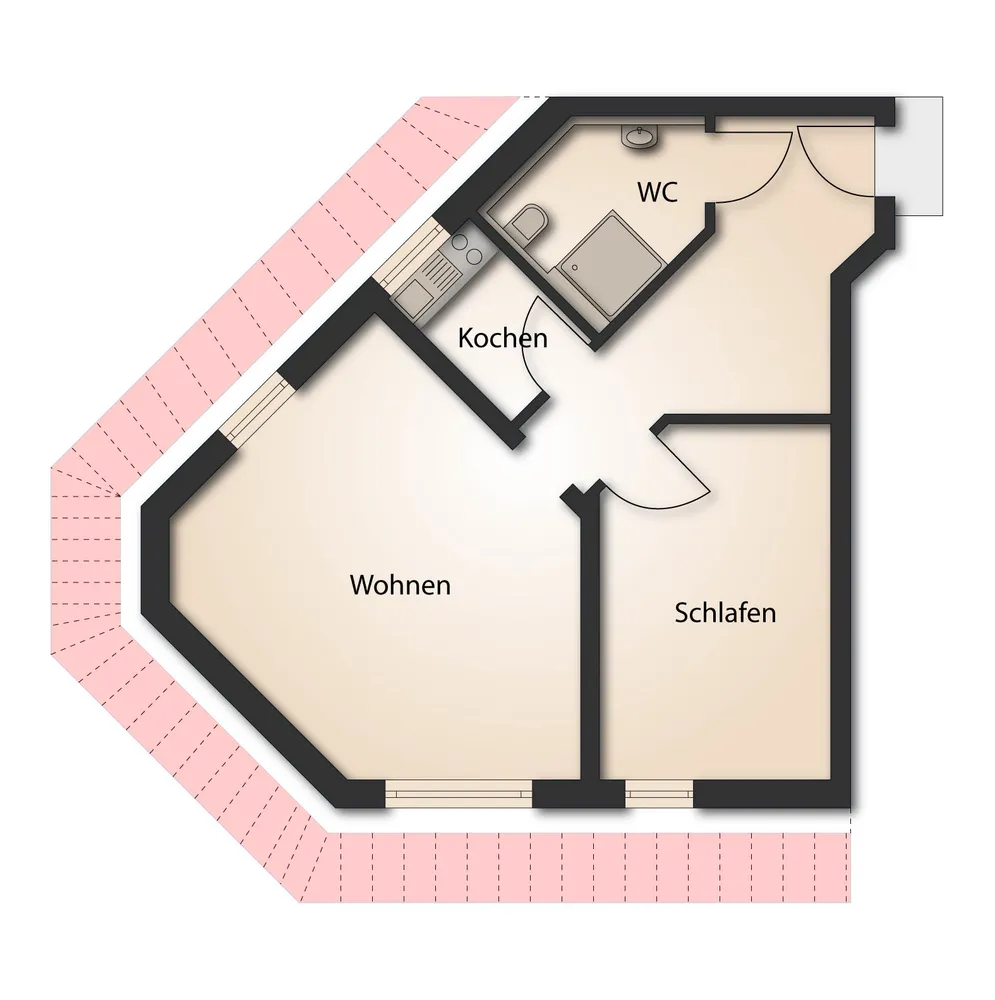 2 Zimmer Wohnung mit 55 m² in Unna – Bild 2