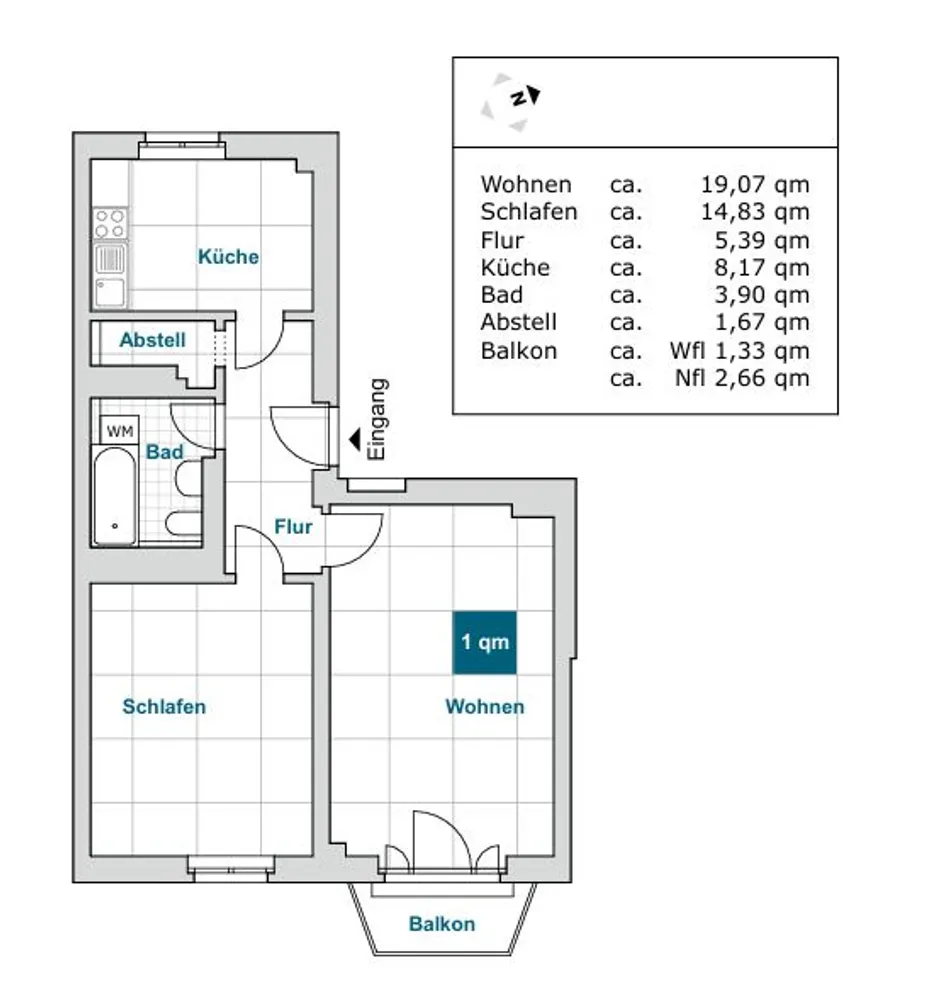 2 Zimmer Wohnung mit 54 m² in Dresden – Bild 5