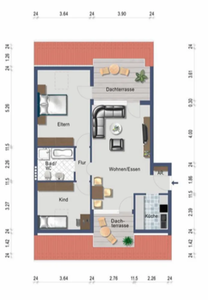 3 Zimmer Wohnung mit 83 m² in Bühl – Bild 1