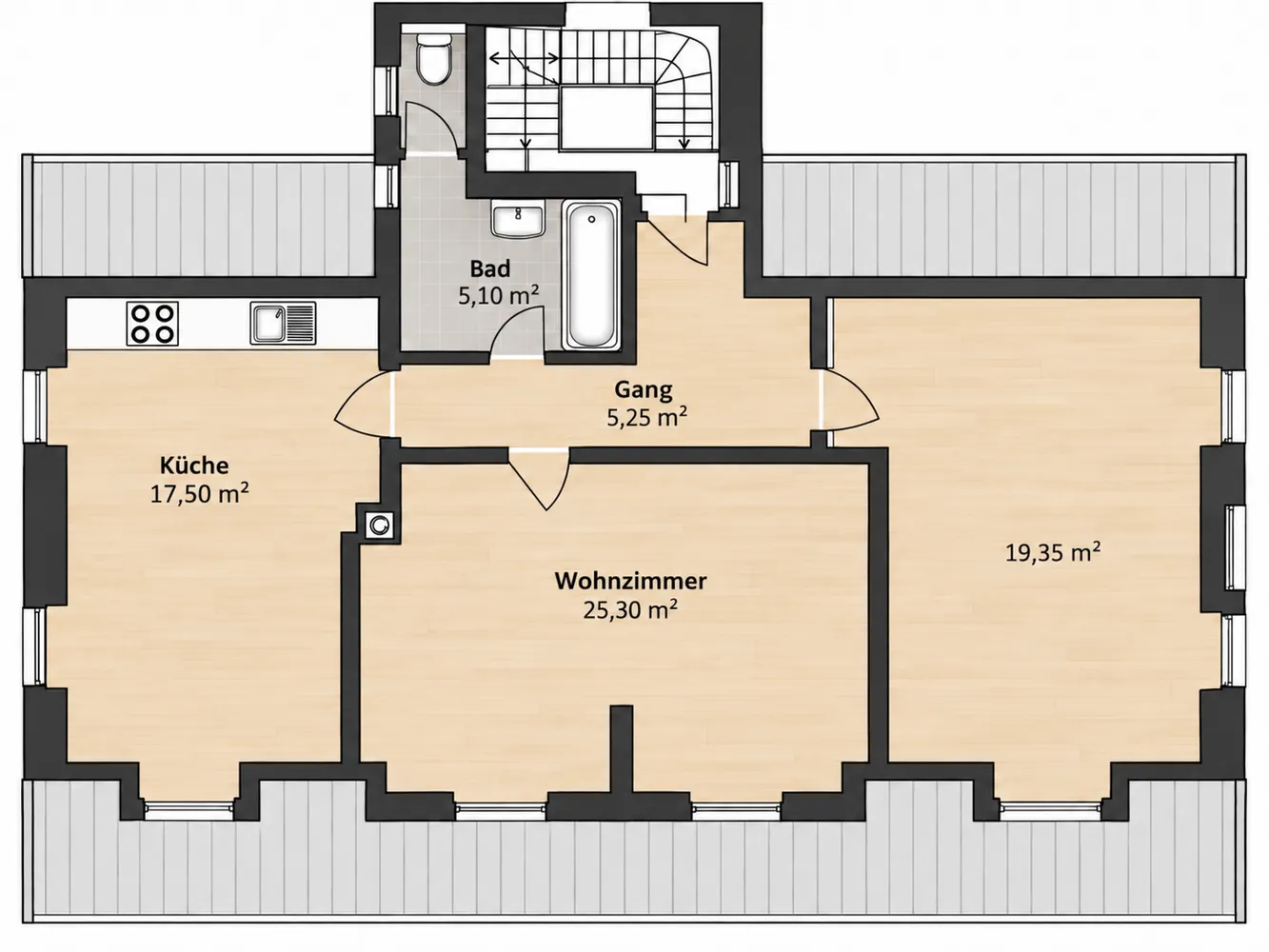 3 Zimmer Wohnung mit 70 m² in München – Bild 3