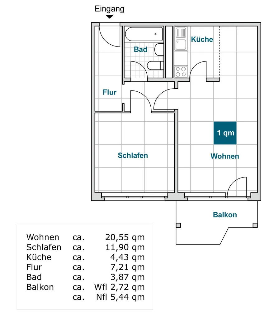 2 Zimmer Wohnung mit 51 m² in Dresden – Bild 2