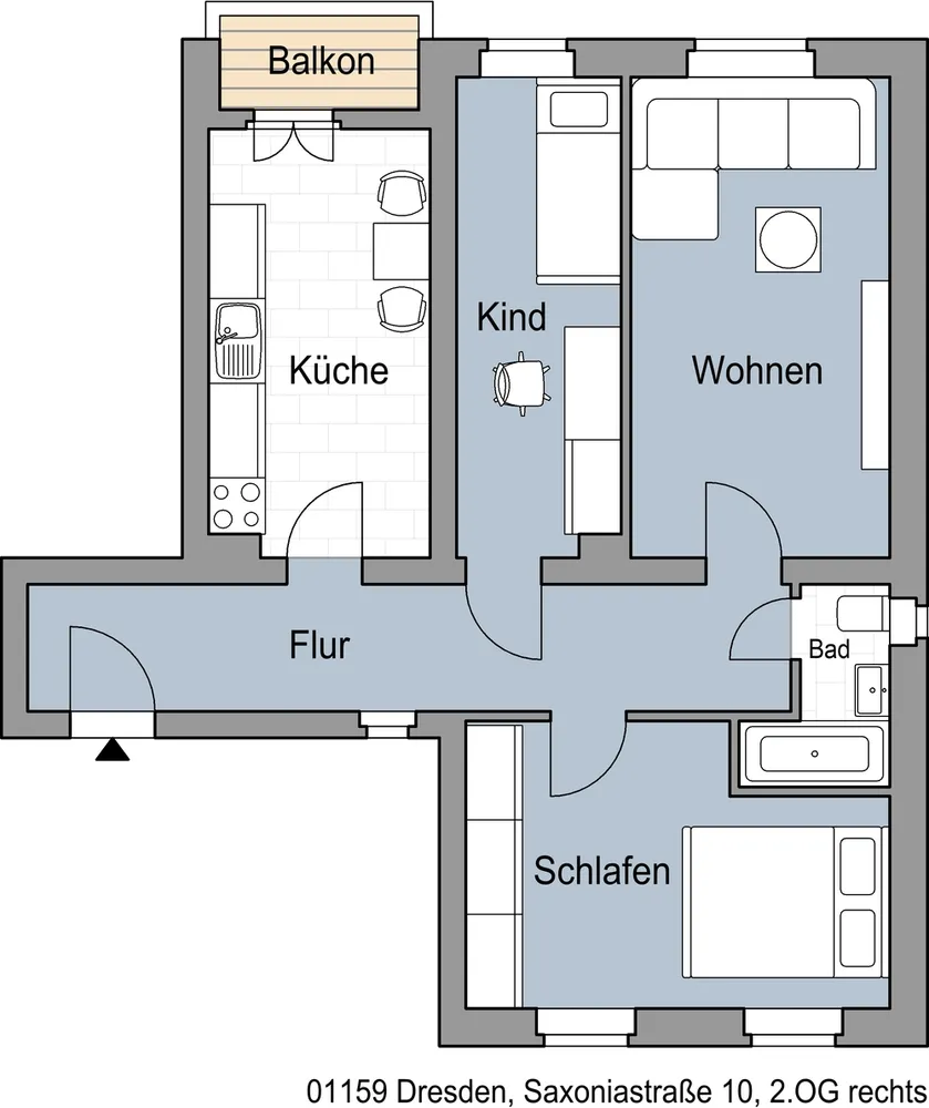 2 Zimmer Wohnung mit 58 m² in Dresden – Bild 3