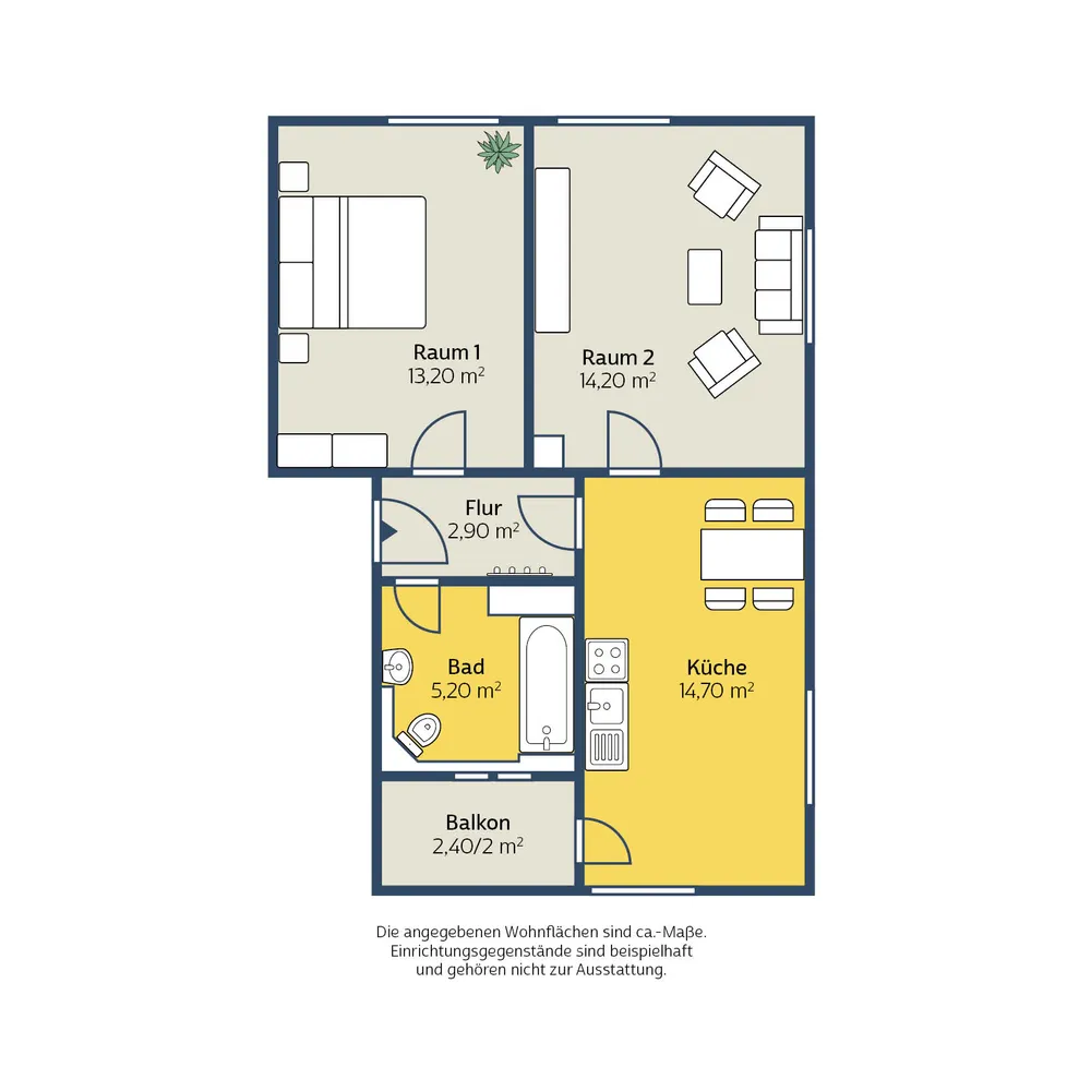 2 Zimmer Wohnung mit 52 m² in Leipzig – Bild 2