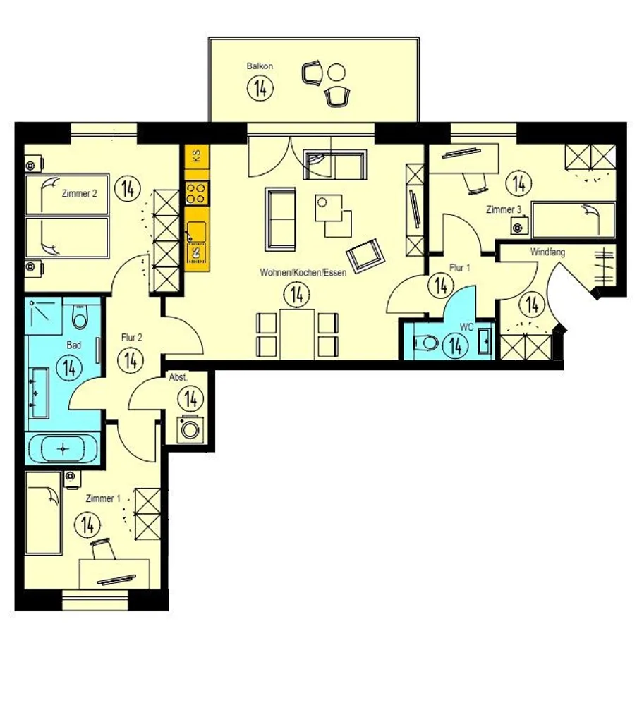 4 Zimmer Wohnung mit 90 m² in Chemnitz – Bild 3