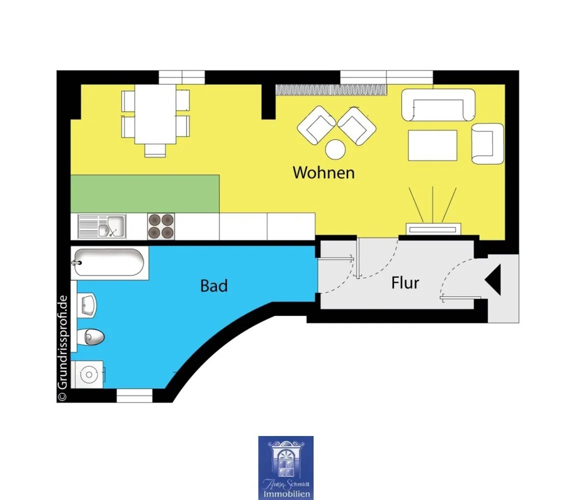1 room apartment with 38 m² in Dresden – Photo 6