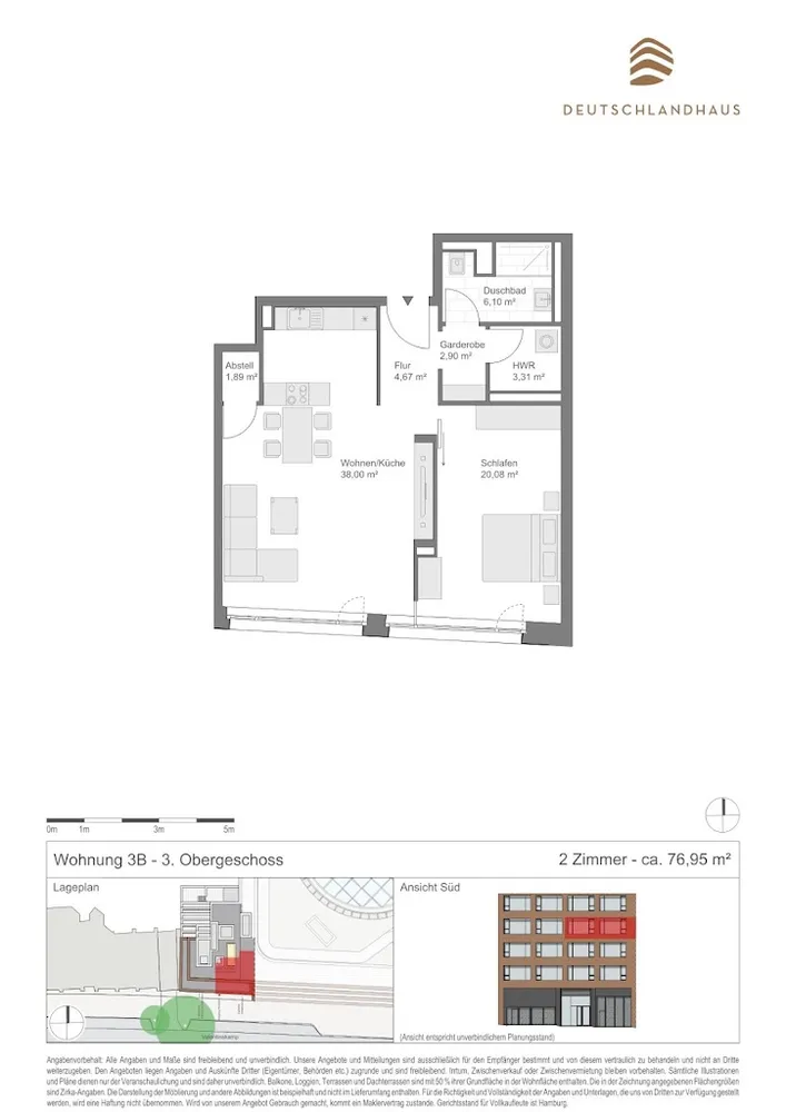 2 room apartment with 77 m² in Hamburg – Photo 3