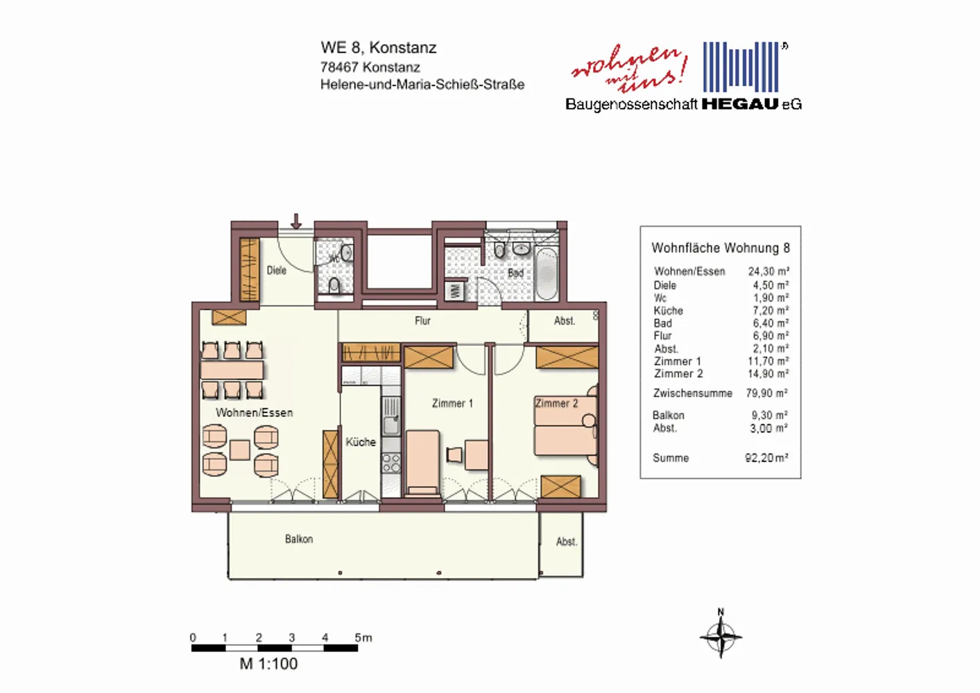 3 Zimmer Wohnung mit 92 m² in Konstanz – Bild 3
