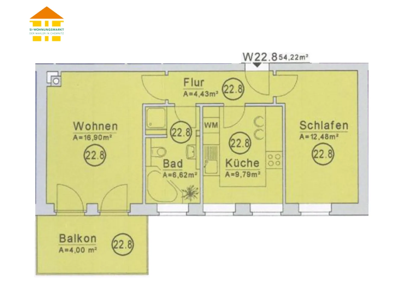 2 Zimmer Wohnung mit 54 m² in Chemnitz – Bild 5