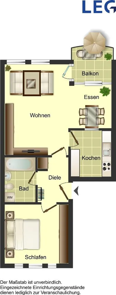 2 Zimmer Wohnung mit 47 m² in Duisburg – Bild 2