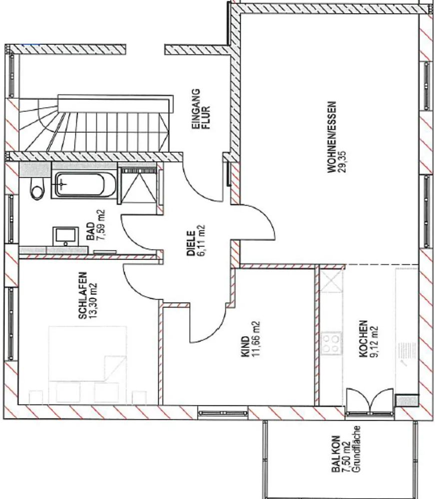 3 Zimmer Wohnung mit 88 m² in München – Bild 1