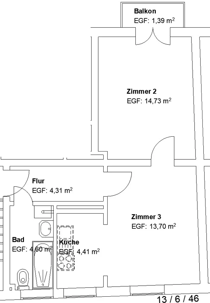 2 room apartment with 45 m² in Kassel – Photo 2