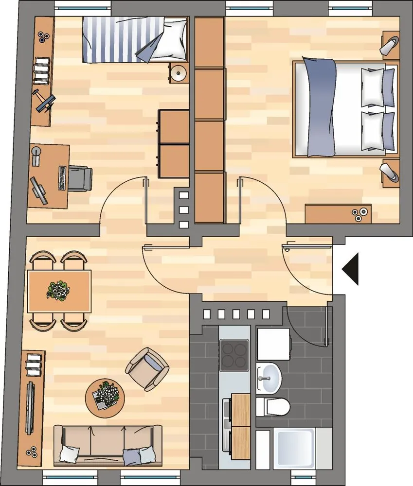 2 Zimmer Wohnung mit 53 m² in Kiel – Bild 2