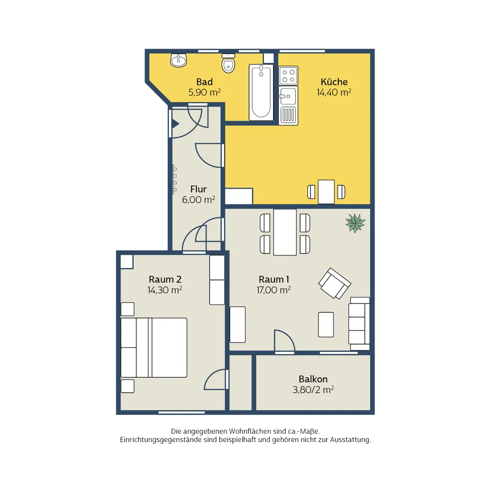 2 Zimmer Wohnung mit 60 m² in Leipzig – Bild 2