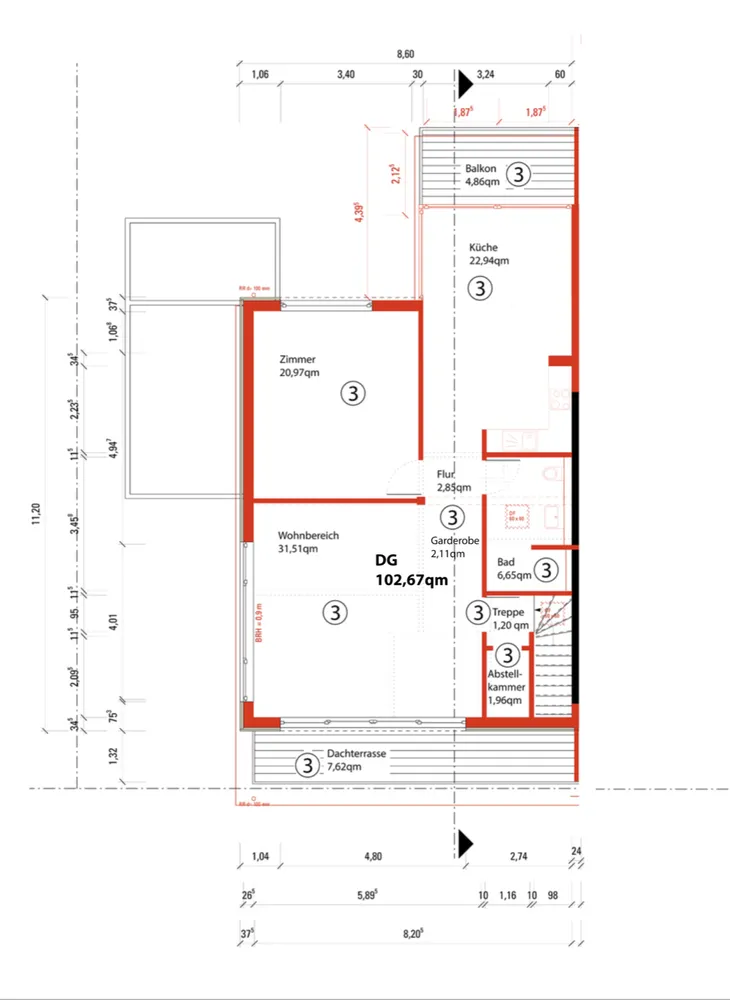 2 Zimmer Wohnung mit 103 m² in Mannheim – Bild 8