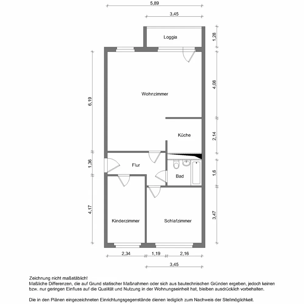 3 Zimmer Wohnung mit 70 m² in Zwickau – Bild 1