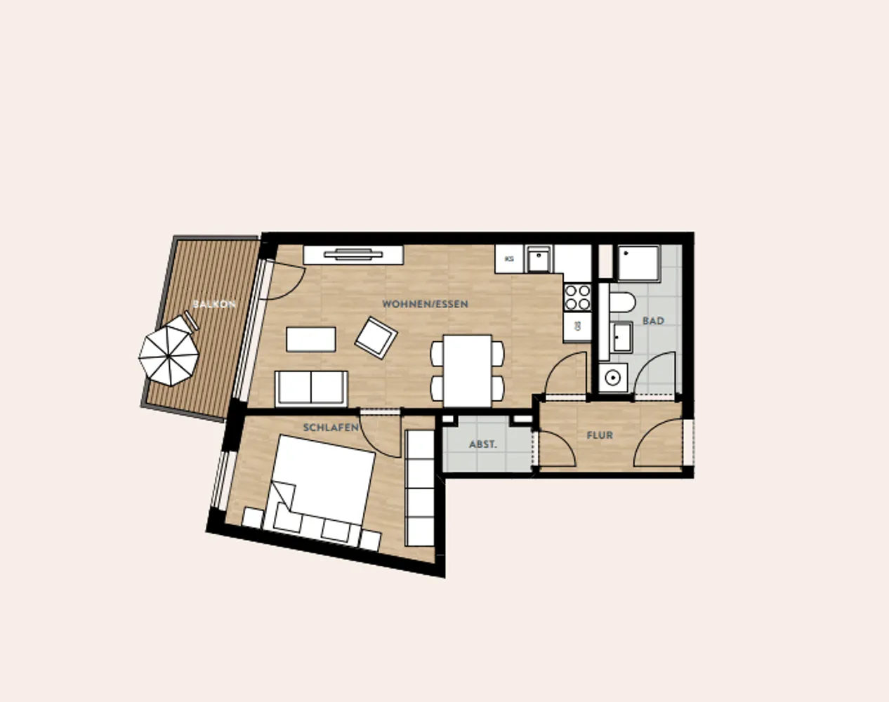 2 room apartment with 49 m² in Dresden – Photo 1
