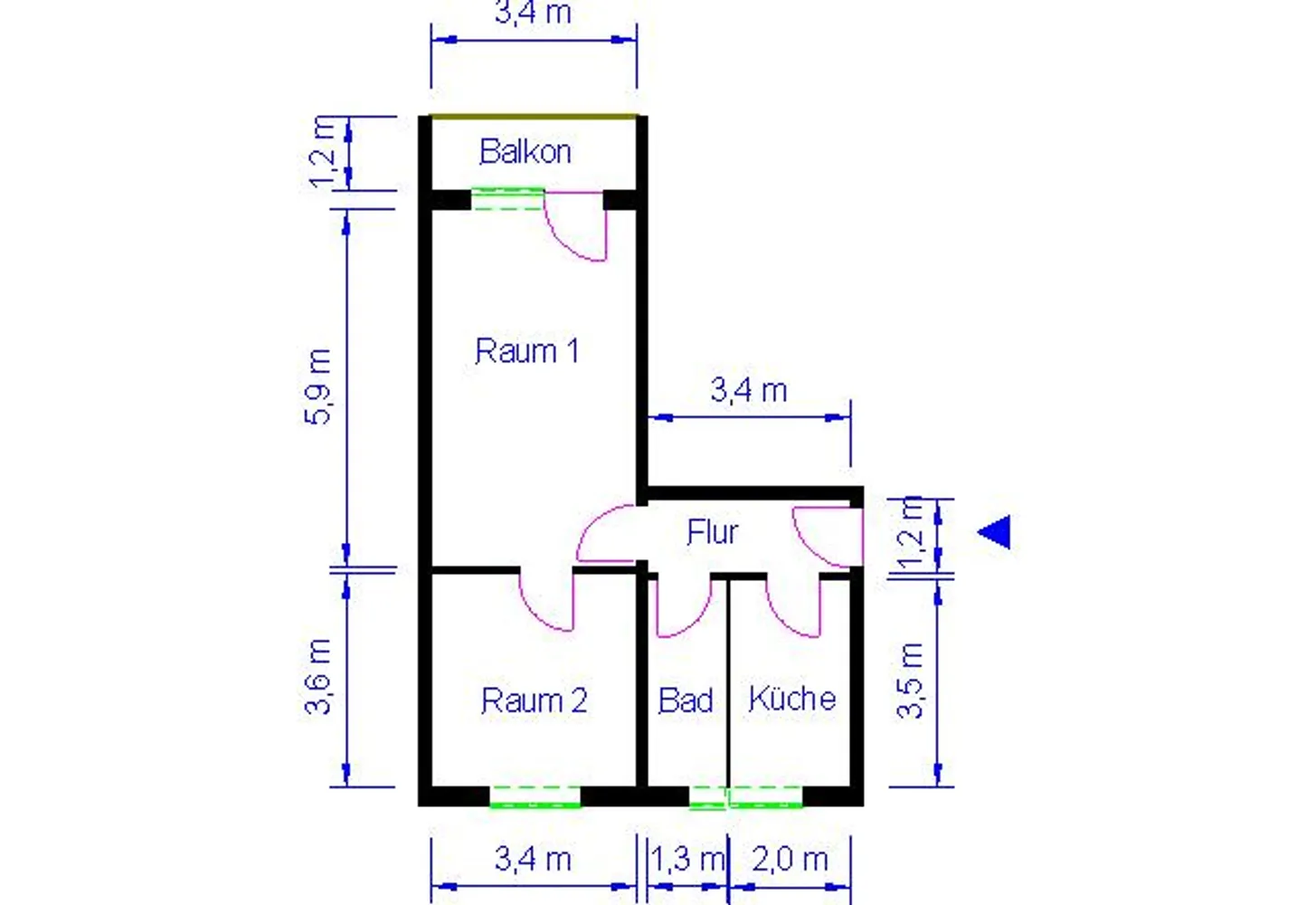 2 room apartment with 51 m² in Magdeburg – Photo 3