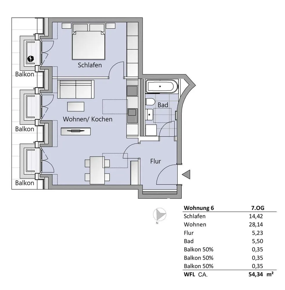 2 Zimmer Wohnung mit 54 m² in München – Bild 7