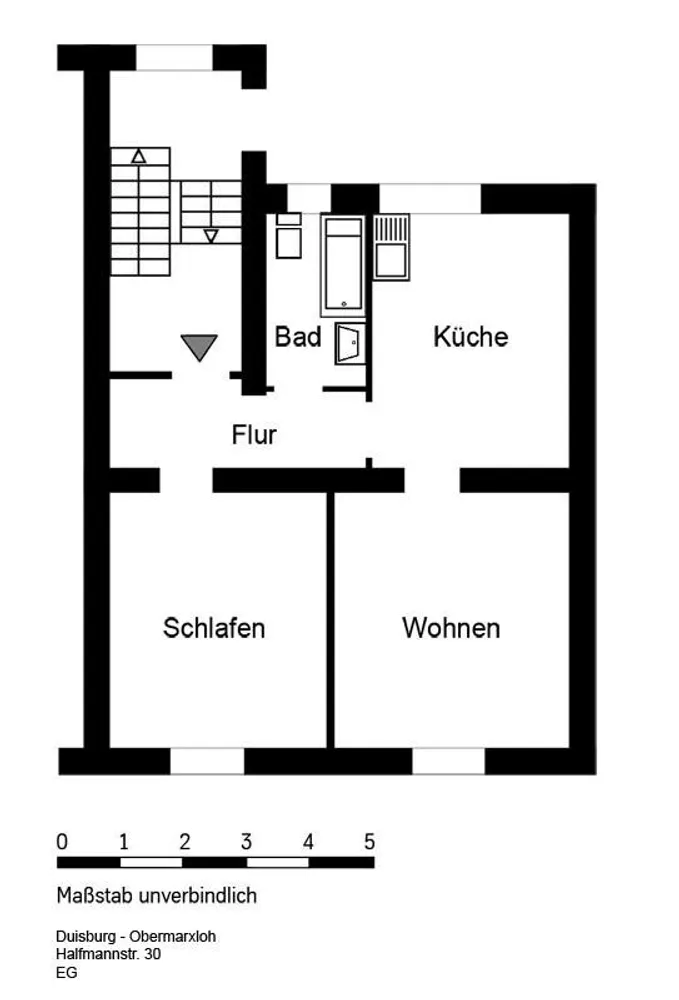 3 Zimmer Wohnung mit 53 m² in Duisburg – Bild 2