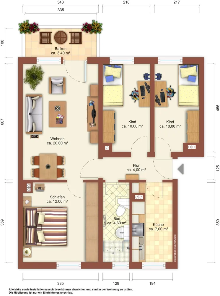 4 Zimmer Wohnung mit 69 m² in Löbau – Bild 1