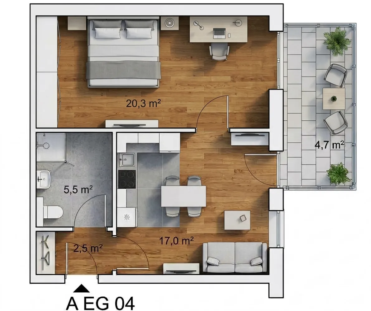 2 room apartment with 50 m² in Hanover – Photo 3