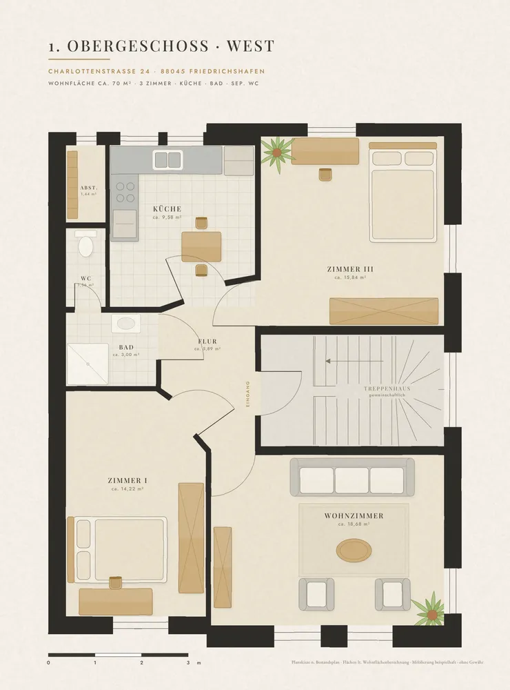3 Zimmer Wohnung mit 70 m² in Friedrichshafen – Bild 4