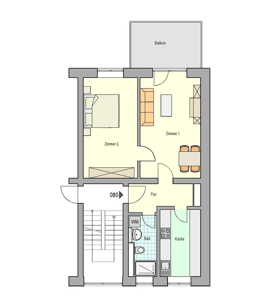 2 Zimmer Wohnung mit 58 m² in Stuttgart – Bild 2