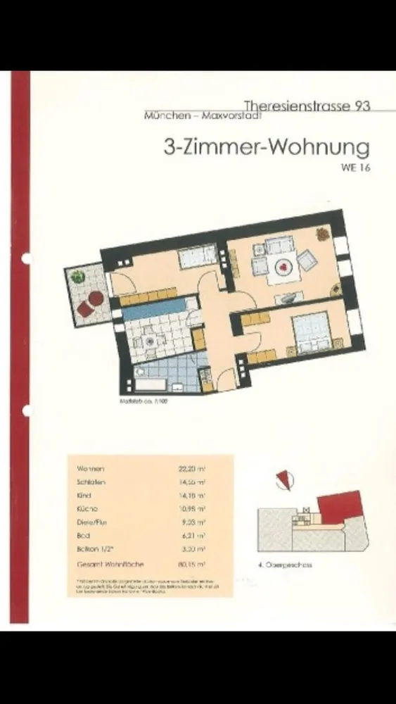 3 Zimmer Wohnung mit 81 m² in München – Bild 2