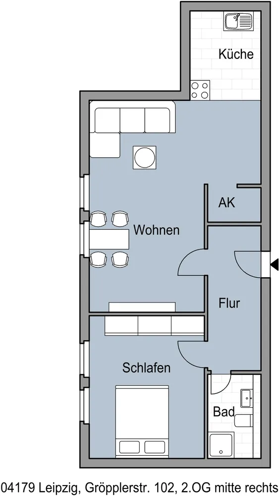 2 Zimmer Wohnung mit 56 m² in Leipzig – Bild 1