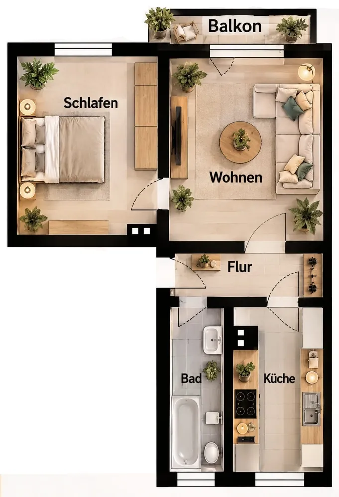 2 room apartment with 49 m² in Eilenburg – Photo 2