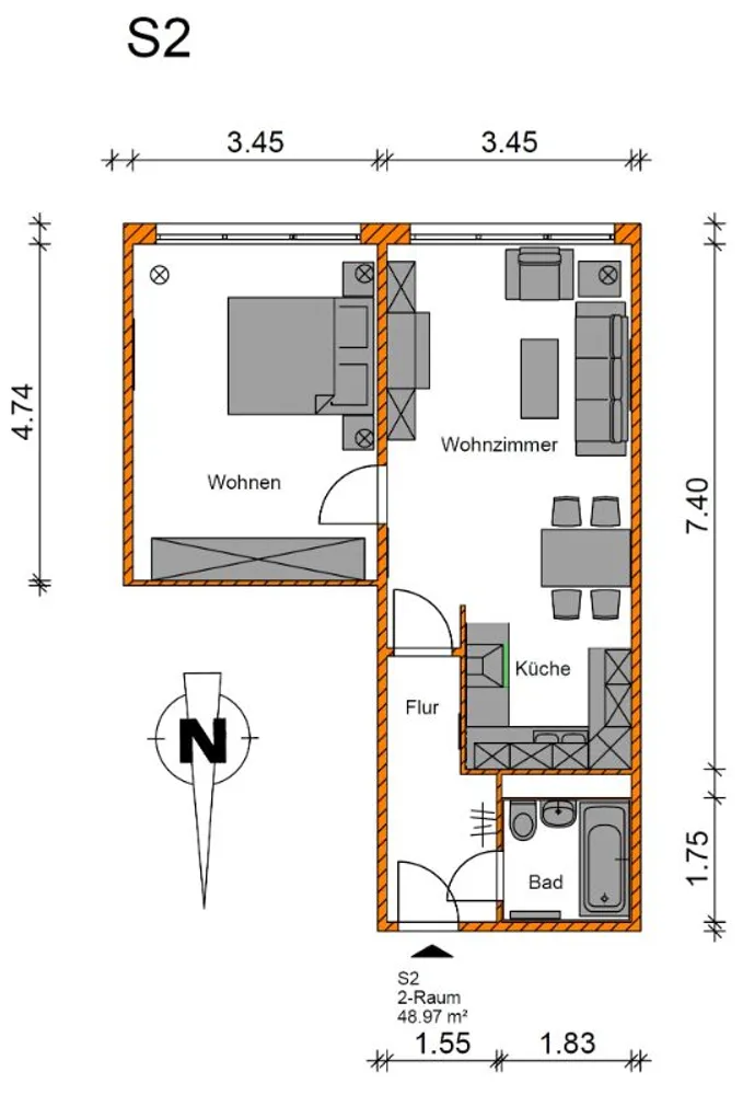 2 room apartment with 49 m² in Magdeburg – Photo 9