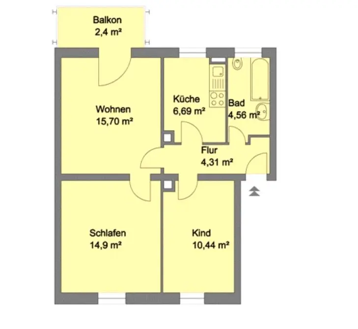 3 Zimmer Wohnung mit 59 m² in Nürnberg – Bild 5