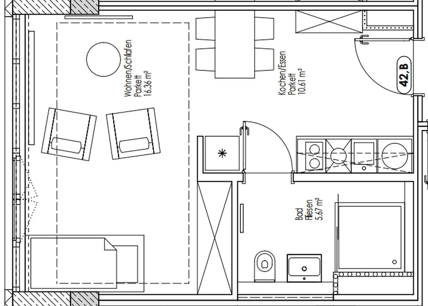 1 Zimmer Wohnung mit 33 m² in München – Bild 4
