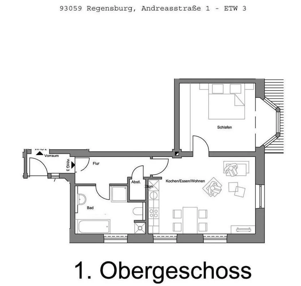 2 Zimmer Wohnung mit 60 m² in Regensburg – Bild 7