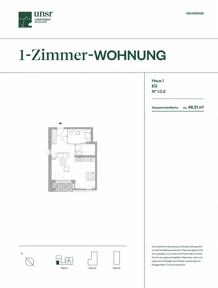 1 Zimmer Wohnung mit 48 m² in Weinheim – Bild 4