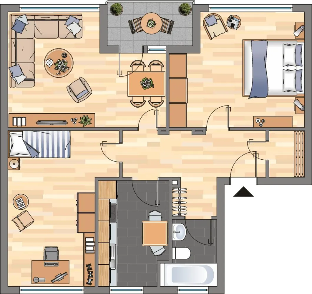 3 Zimmer Wohnung mit 72 m² in Krefeld – Bild 2