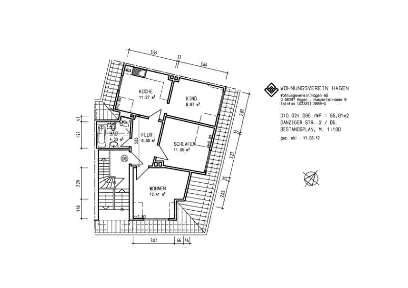 4 room apartment with 56 m² in Hagen – Photo 3