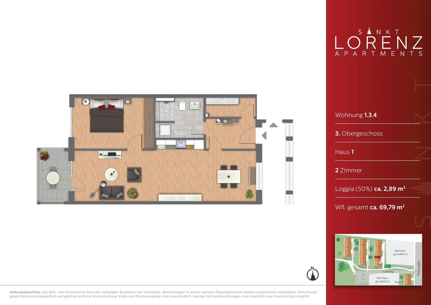 2 room apartment with 70 m² in Lübeck – Photo 8