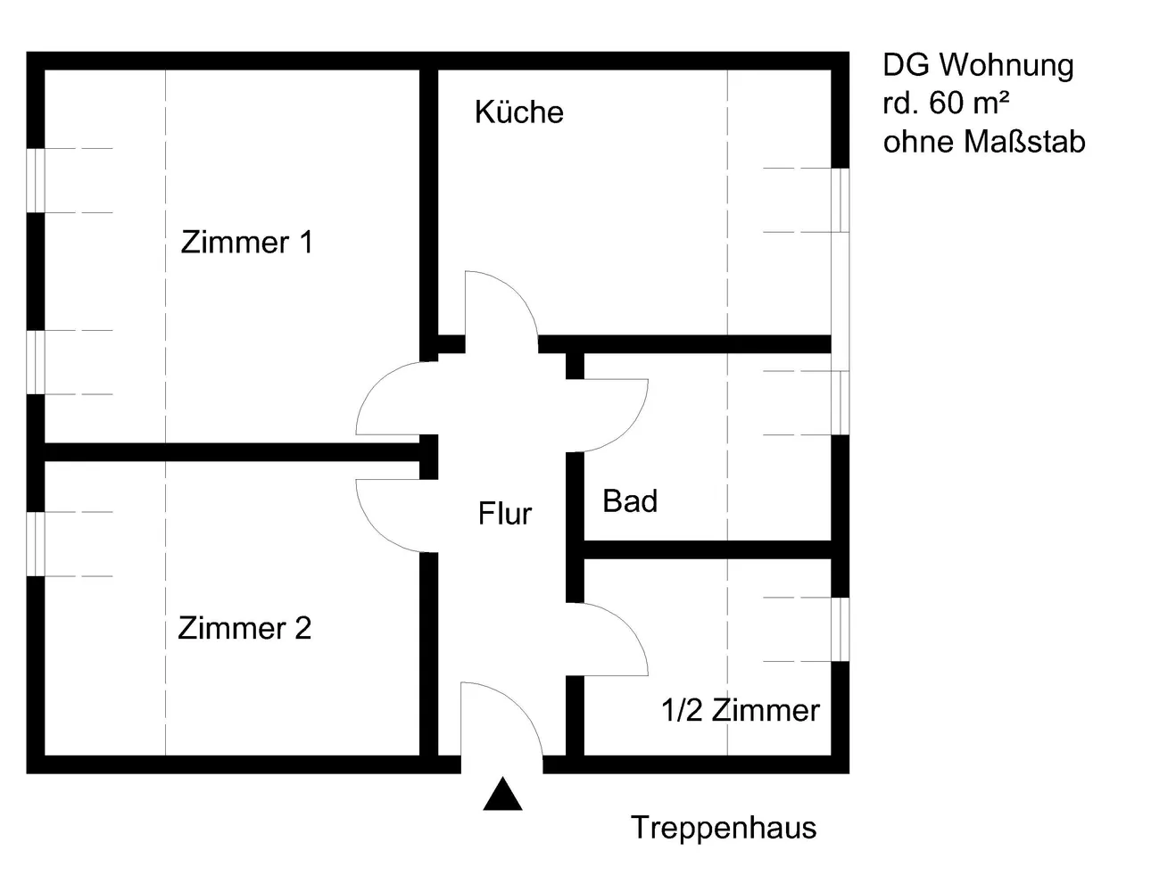 3 Zimmer Wohnung mit 58 m² in Duisburg – Bild 1