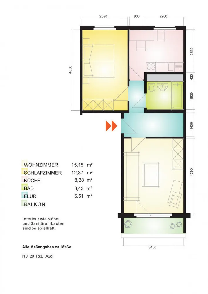 2 Zimmer Wohnung mit 48 m² in Leipzig – Bild 2