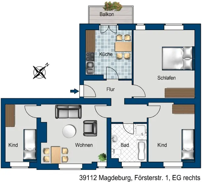 4 Zimmer Wohnung mit 81 m² in Magdeburg – Bild 5