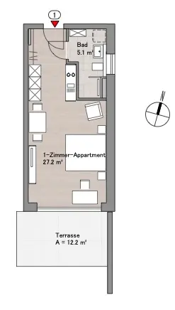 Studio mit 36 m² in Günzburg – Bild 4